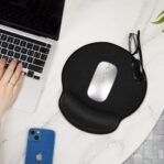 Tapis de souris antidérapant avec repose-poignet - Noir