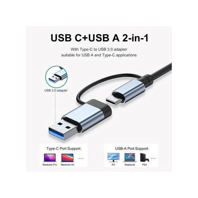 Adaptateur Répartiteur Multi-ports USB Type Chu B 7 en 2 – Image 4