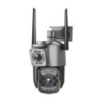 Caméra de Surveillance WiFi PTZ Double Objectif Extérieure IP66 – Vision Nocturne HD